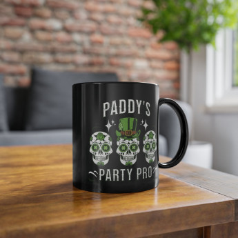 St Patrick's Day Paddy Party Pro Black 11oz Coffee Mug