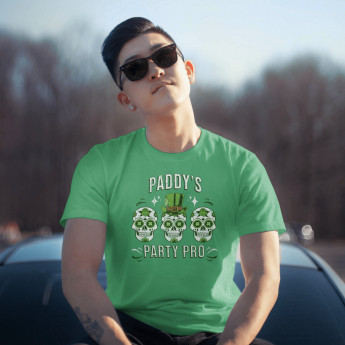 Paddy's Party Pro Sugar Skull St. Patrick's Day Celebration Tee